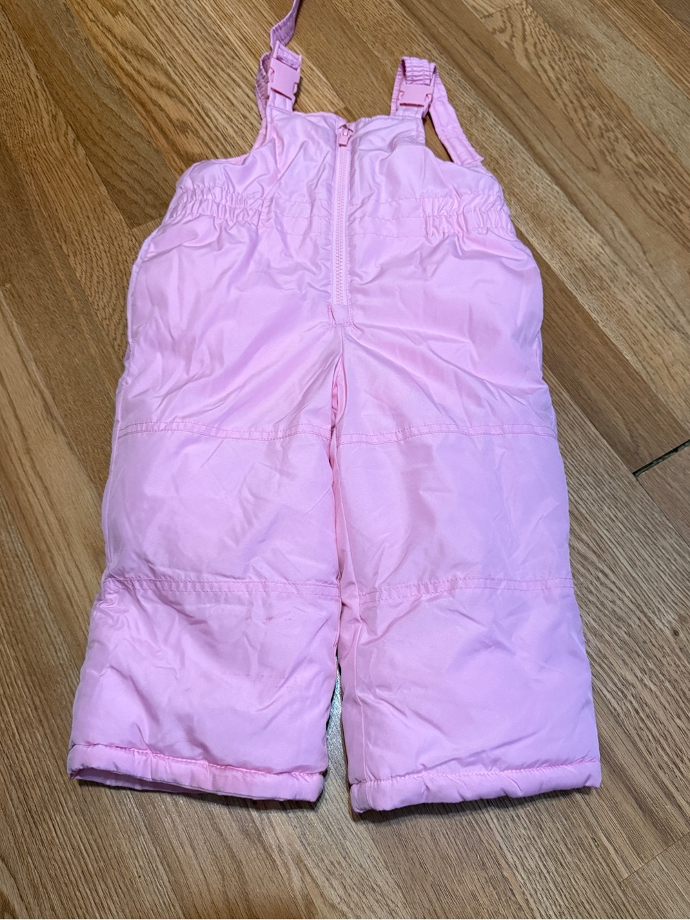 Girls pink snow bib overalls